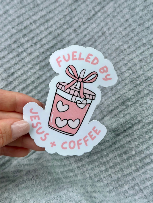 Fueled By Jesus + Coffee 3.5" Sticker