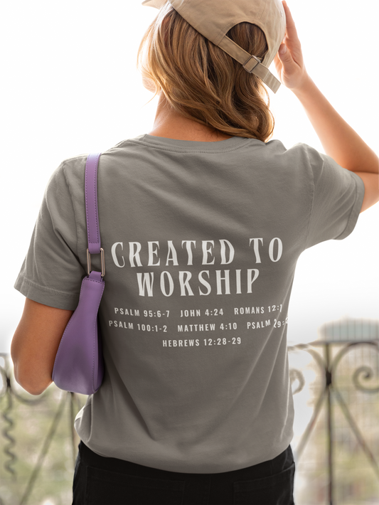 Created to Worship Scripture Tee Shirt
