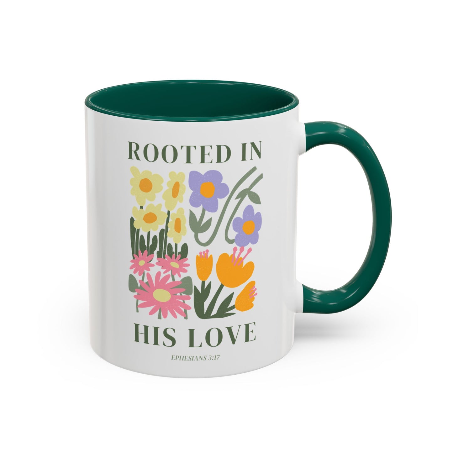 Ephesians 3:17 Rooted in His Love Scripture Mug