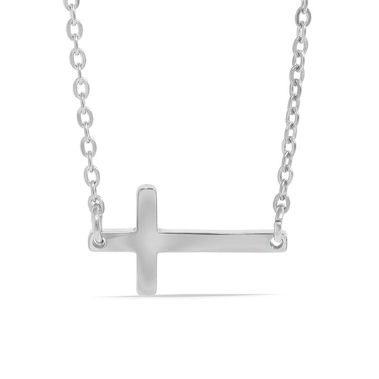 Eternal Life Silver Cross Necklace