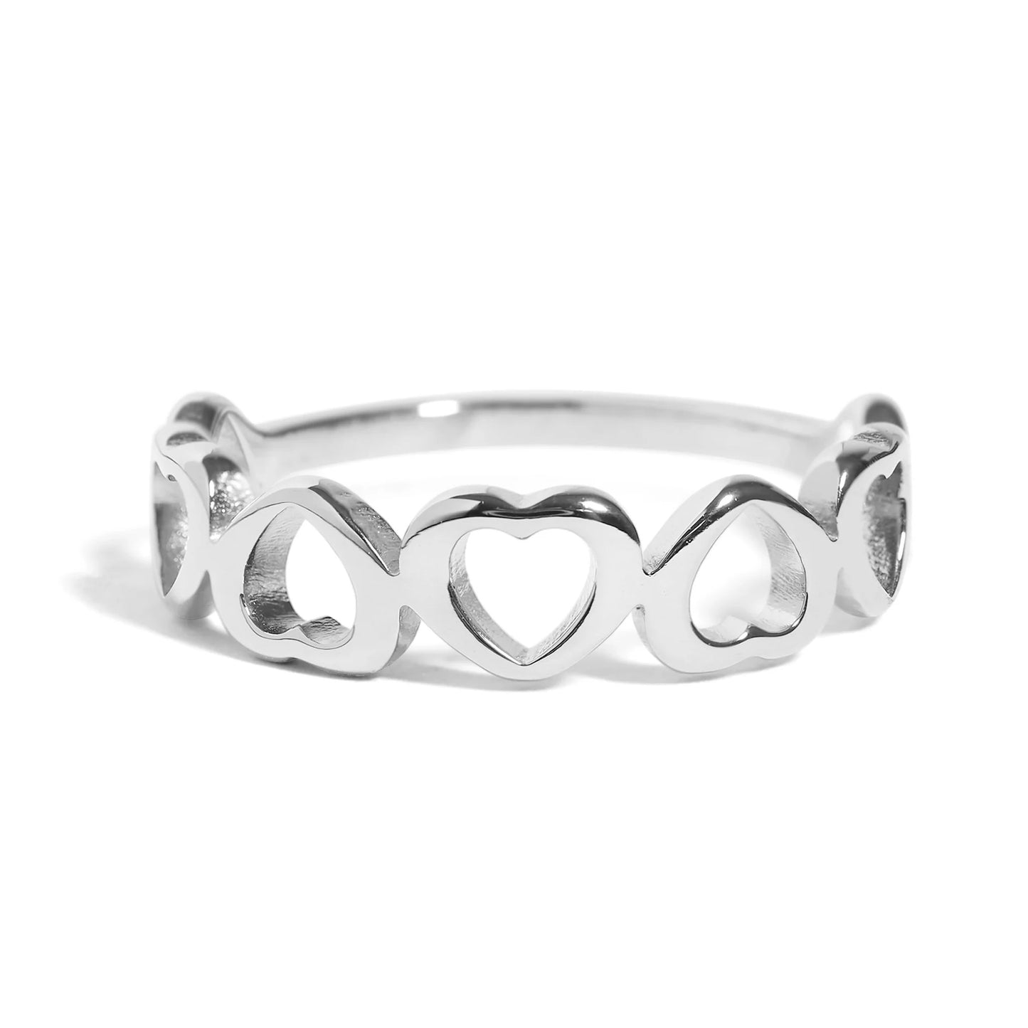 He First Loved Us Silver Heart Ring