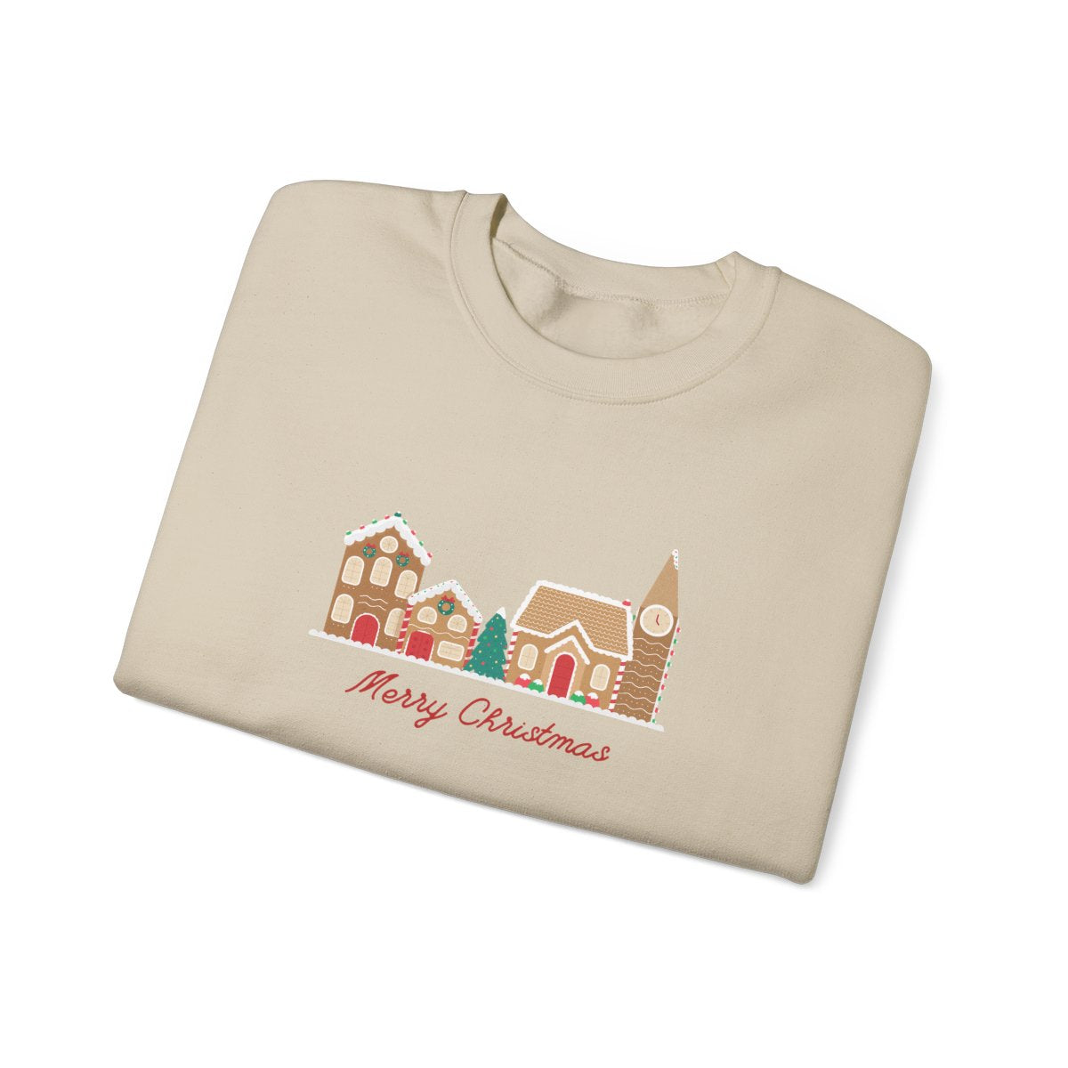 Merry Christmas Gingerbread Village Crewneck