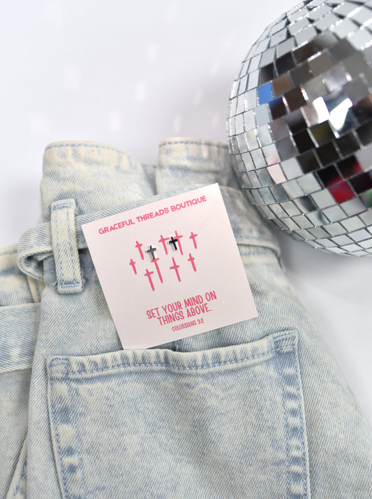 Things Above Silver Cross Earrings