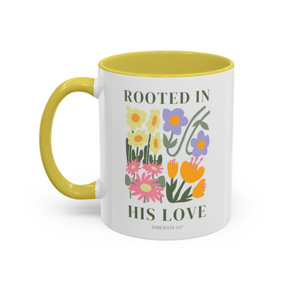 Ephesians 3:17 Rooted in His Love Scripture Mug