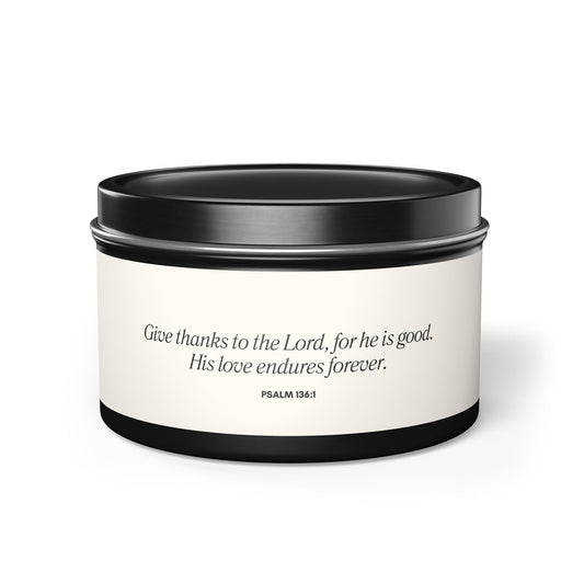 Psalm 136 His Love Endures Forever Scripture Scented Candle