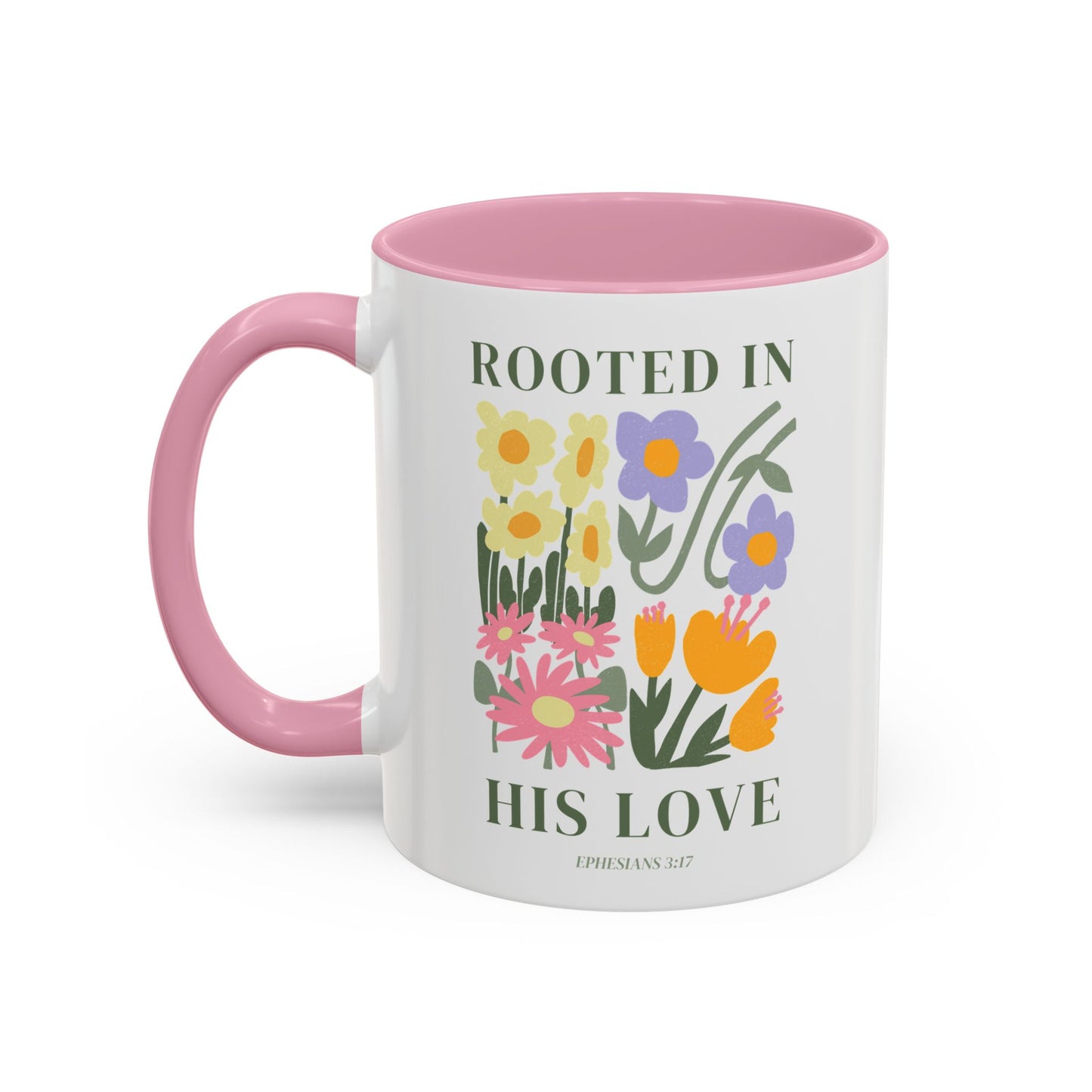 Ephesians 3:17 Rooted in His Love Scripture Mug