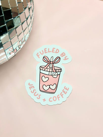 Fueled By Jesus + Coffee 3.5" Sticker