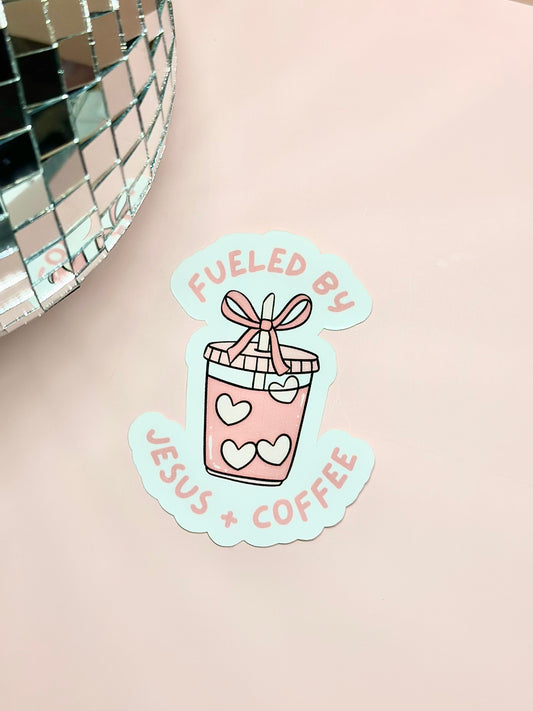 Fueled By Jesus + Coffee 3.5" Sticker