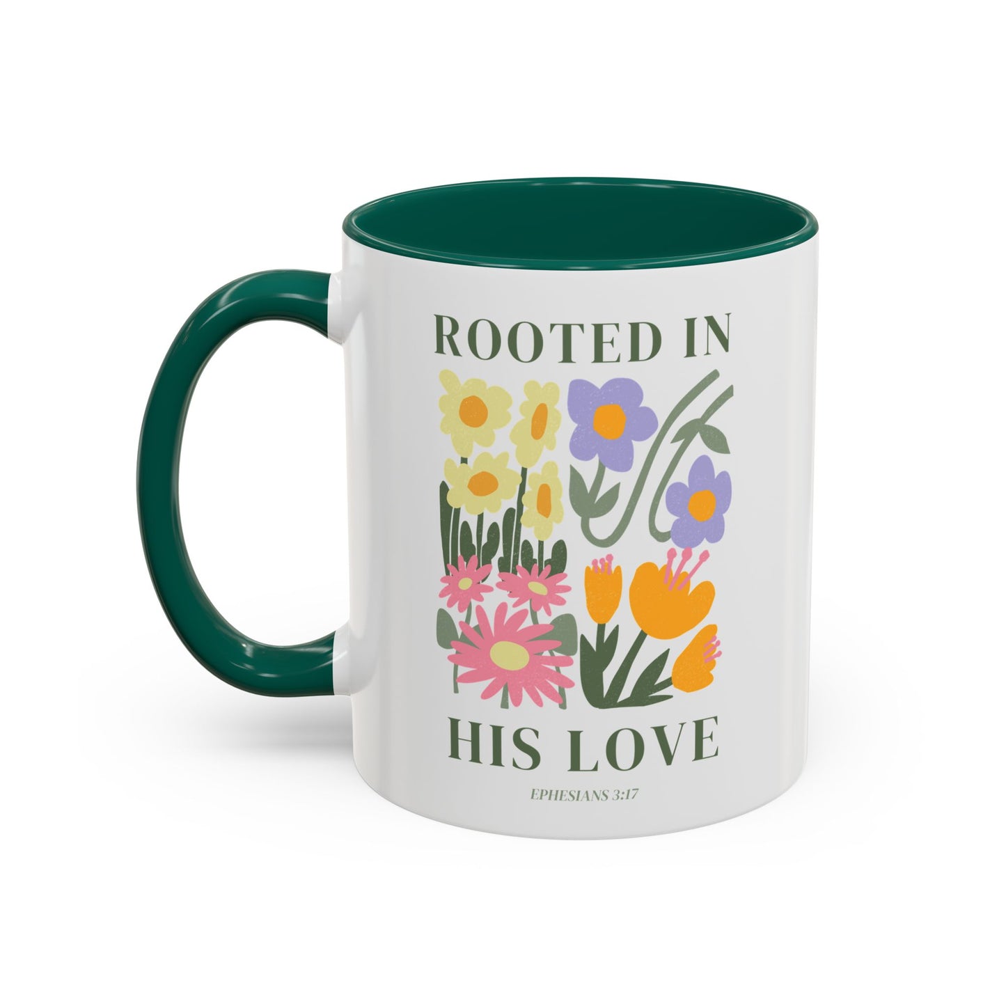 Ephesians 3:17 Rooted in His Love Scripture Mug