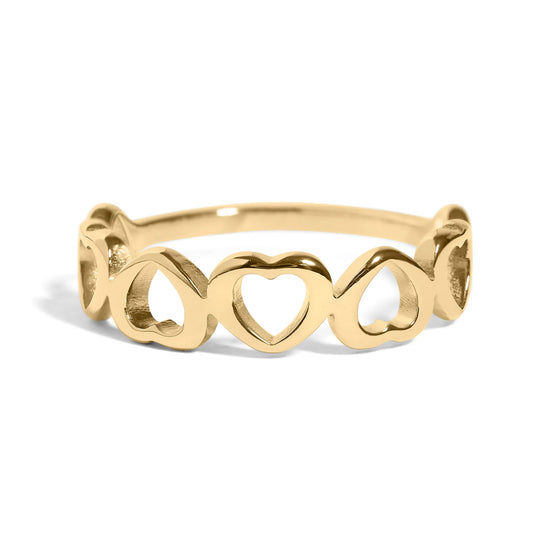 He First Loved Us Gold Heart Ring