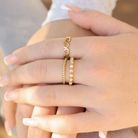 He First Loved Us Gold Heart Ring