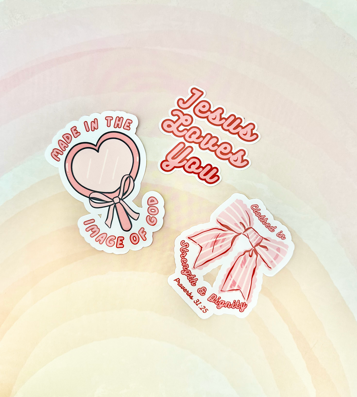 Clothed In Strength And Dignity 3" Bow Sticker