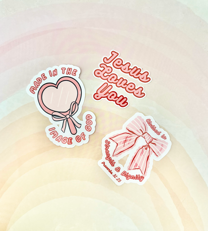 Clothed In Strength And Dignity 3" Bow Sticker