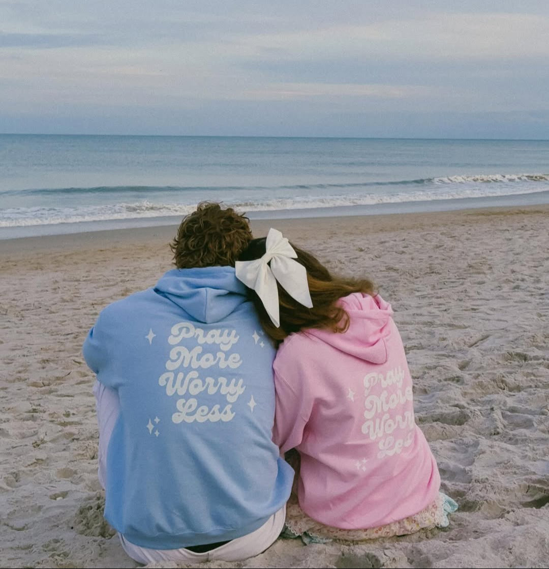 PRAY MORE WORRY LESS CHRISTIAN HOODIE CHRISTIAN CLOTHING CHRISTIAN APPAREL