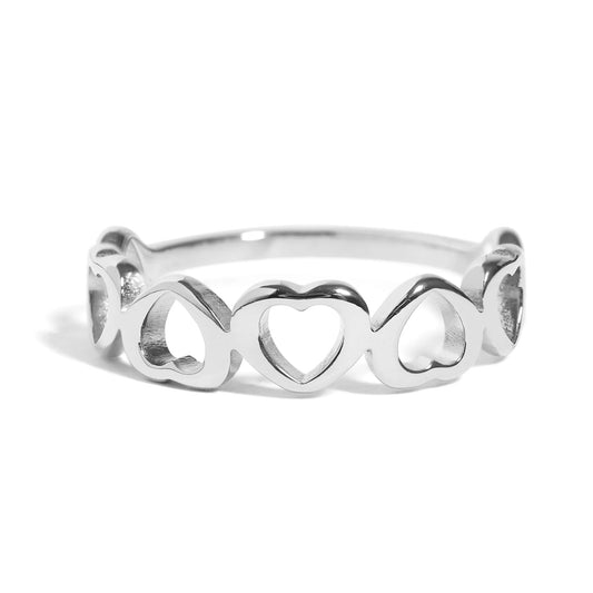 He First Loved Us Silver Heart Ring