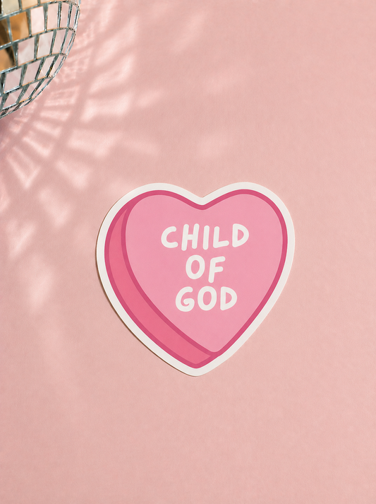 Child Of God Heart Shaped 3.5" Sticker
