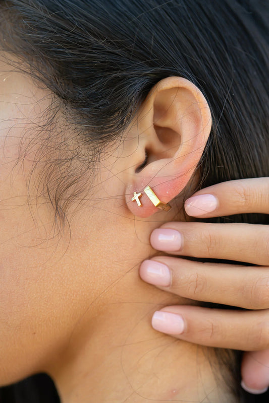 Things Above Gold Cross Earrings