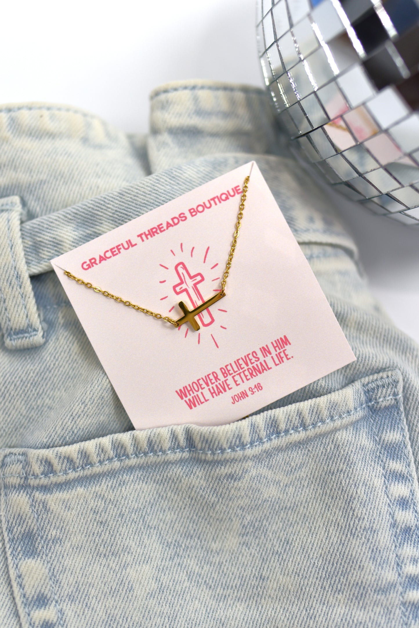 Eternal Life Gold Cross Necklace