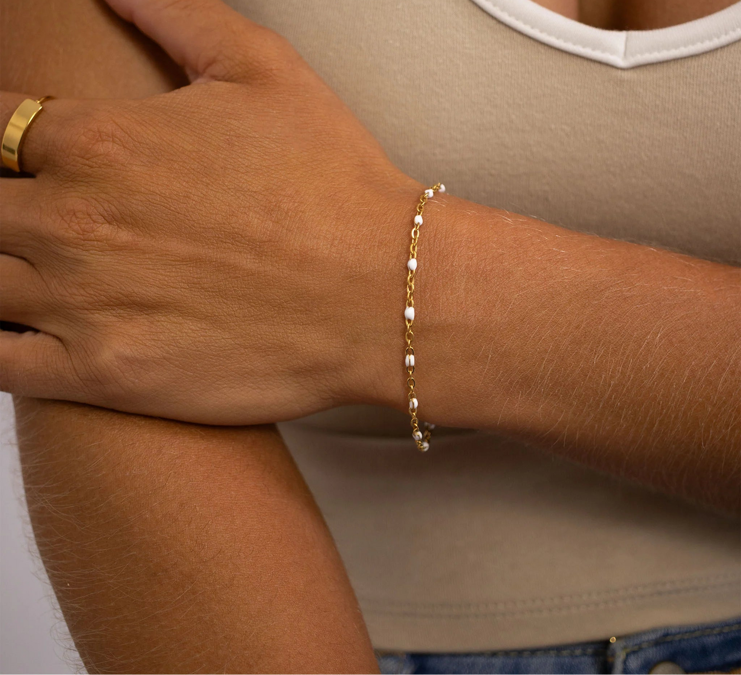 White as Snow Gold Bracelet