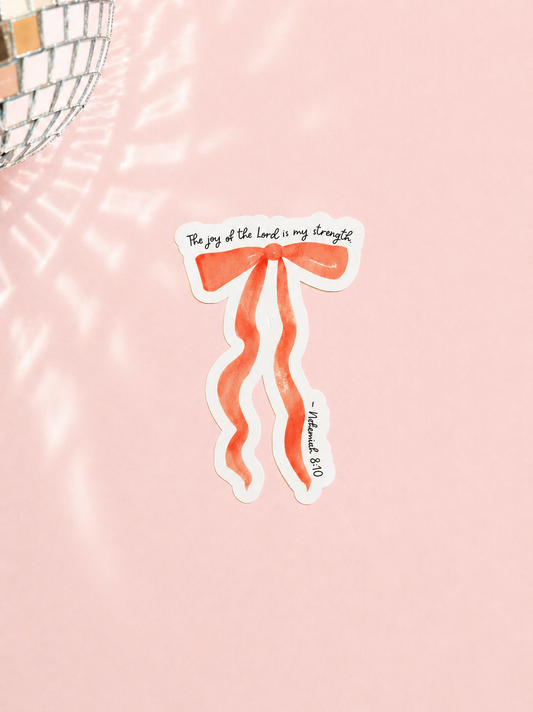 The Joy of the Lord 3" Bow Sticker