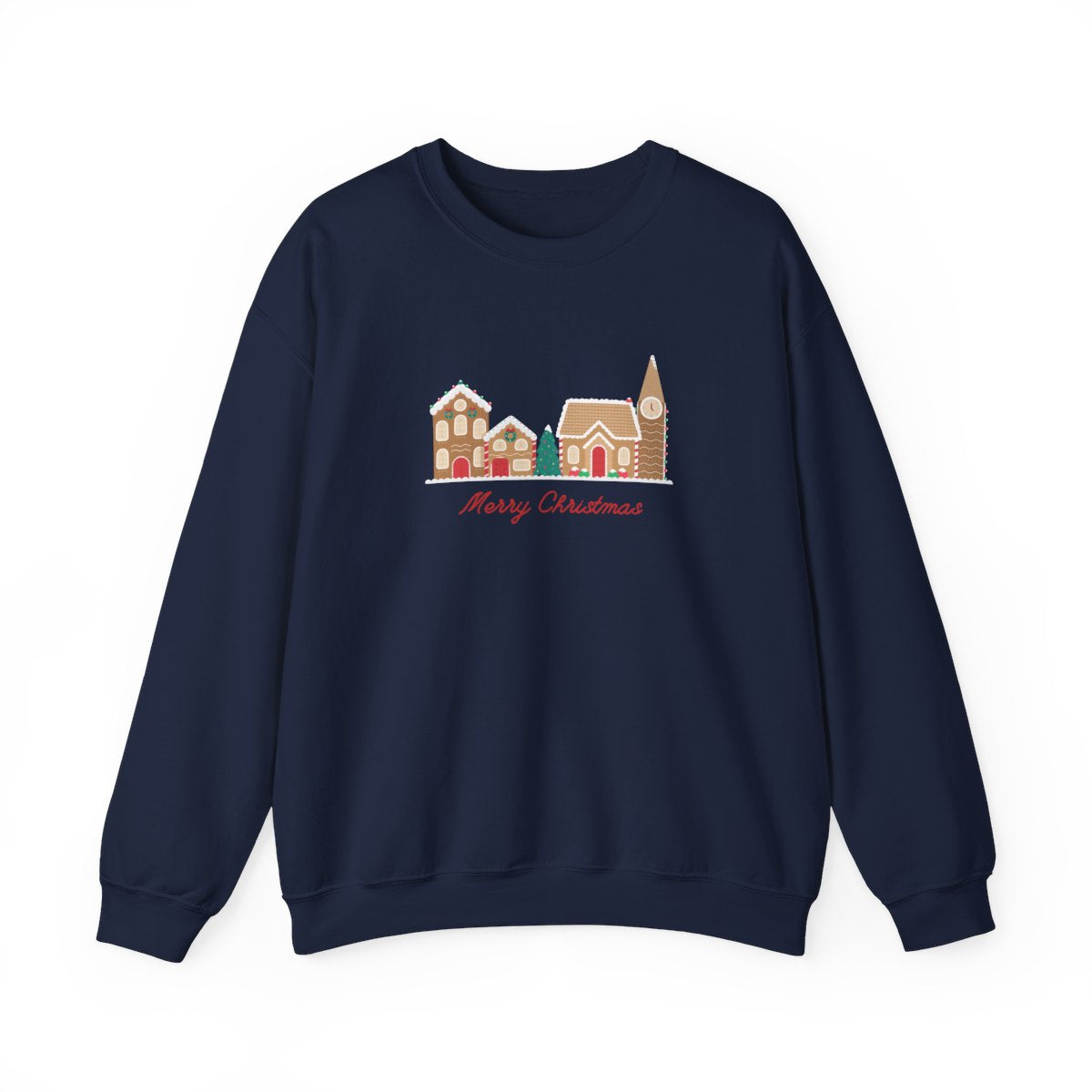 Merry Christmas Gingerbread Village Crewneck