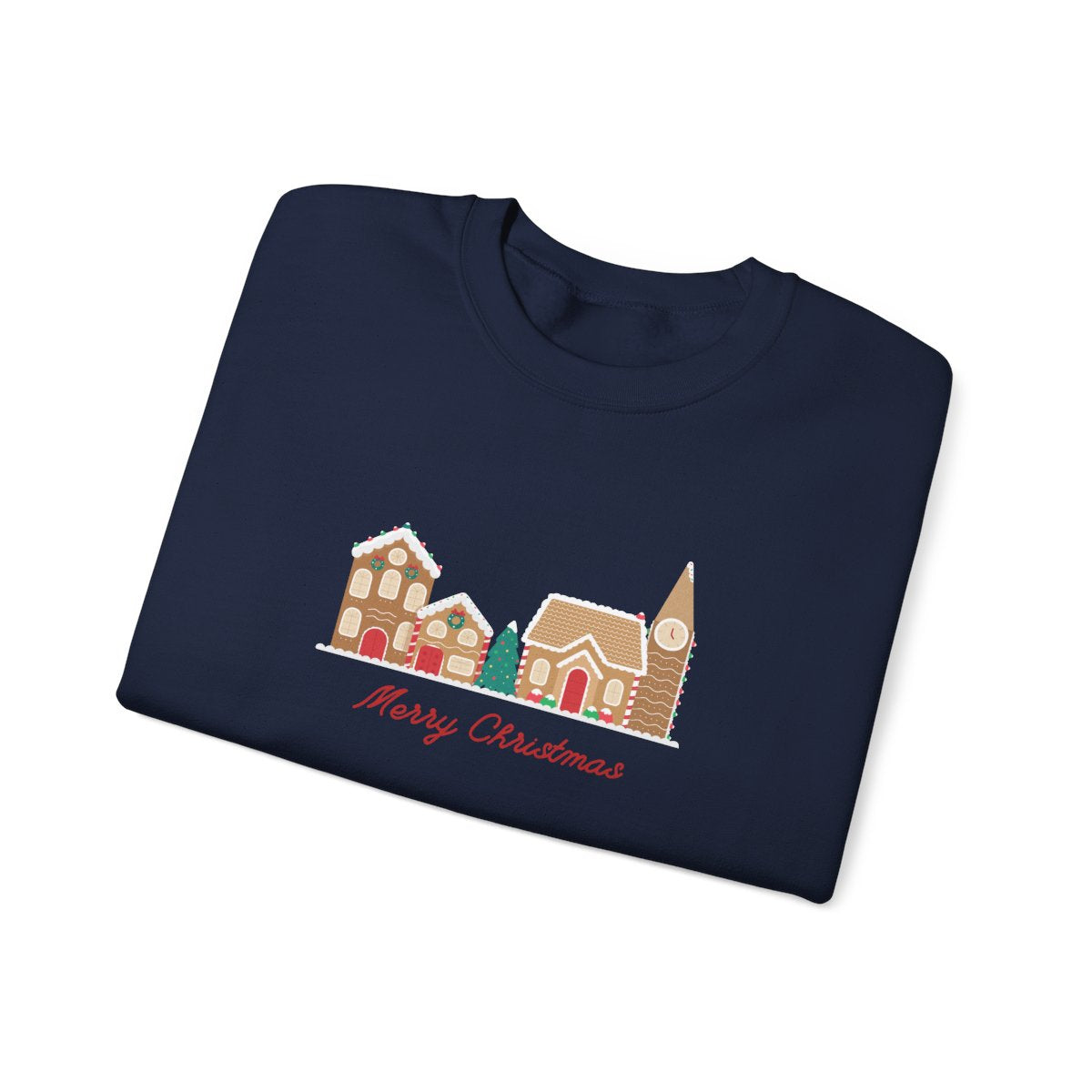 Merry Christmas Gingerbread Village Crewneck