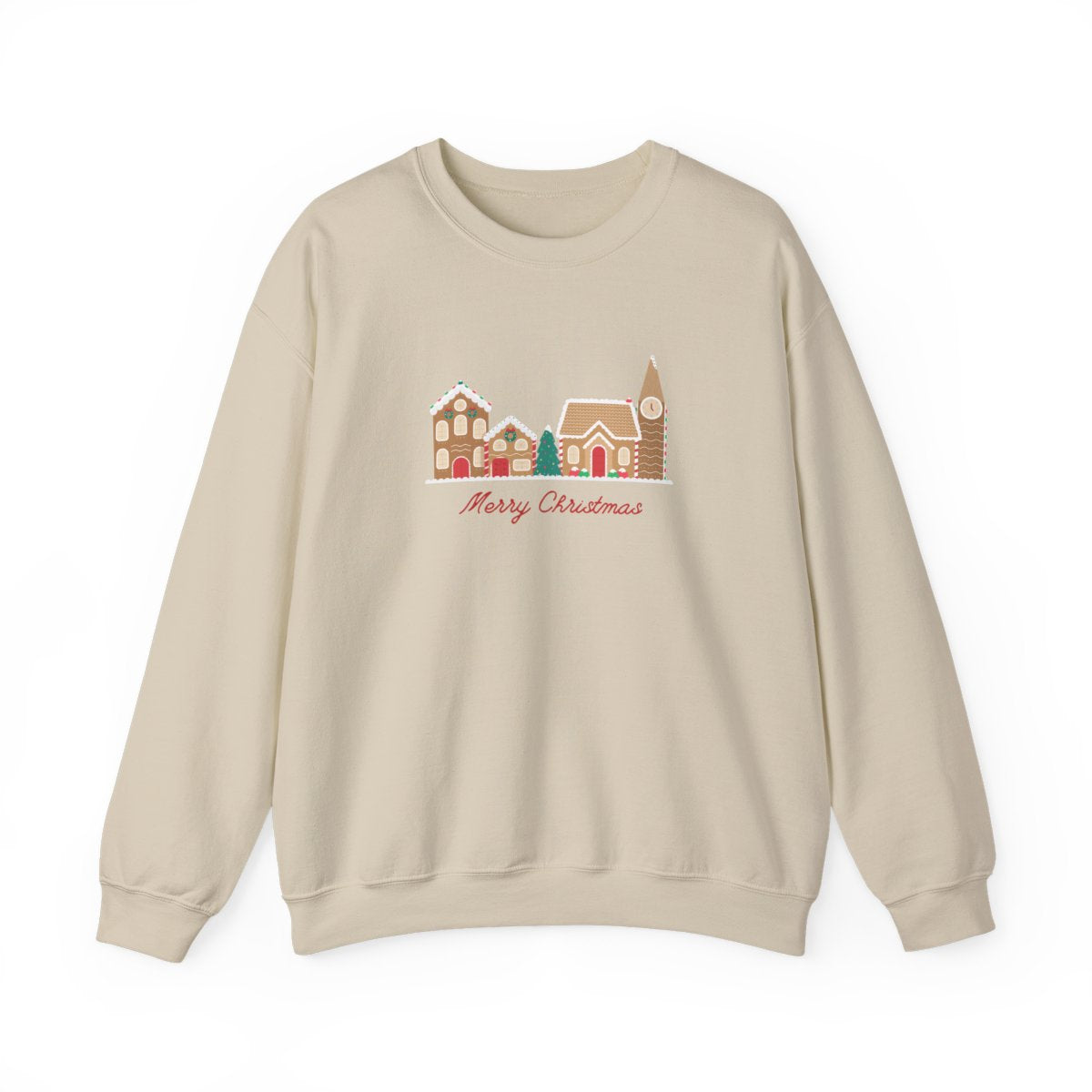 Merry Christmas Gingerbread Village Crewneck