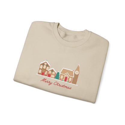 Merry Christmas Gingerbread Village Crewneck