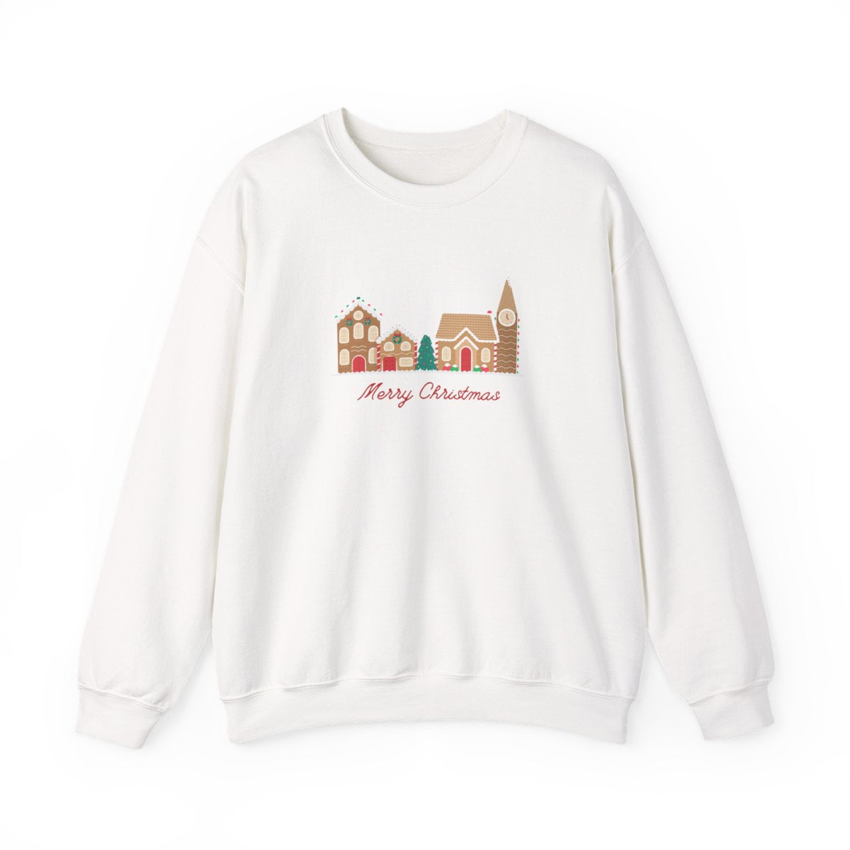 Merry Christmas Gingerbread Village Crewneck