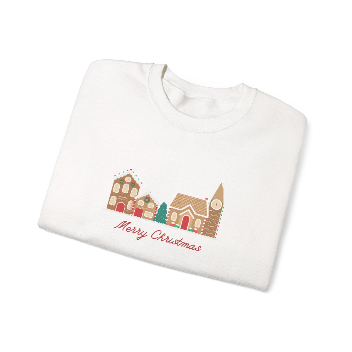 Merry Christmas Gingerbread Village Crewneck