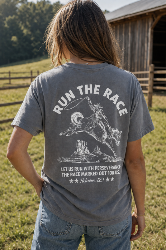 Run The Race Hebrews 12:1 Tee