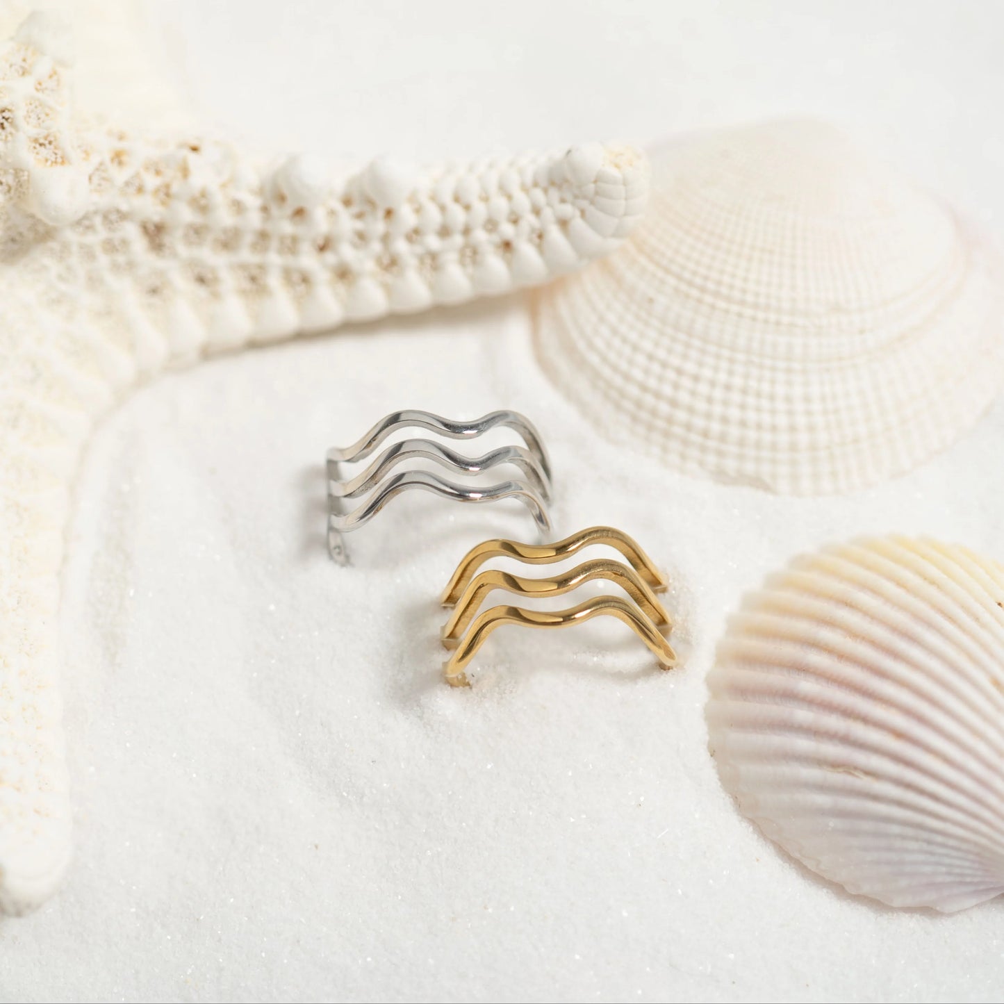 Psalm 107:29 Silver Wave Ring