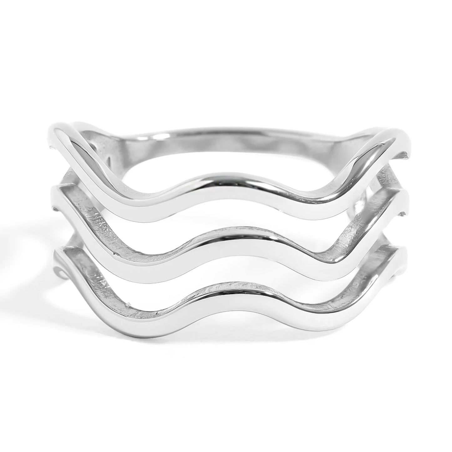 Psalm 107:29 Silver Wave Ring