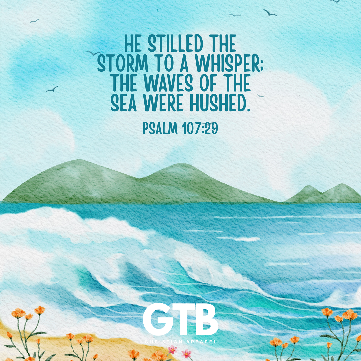 Psalm 107:29 Gold Wave Ring